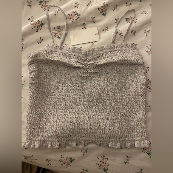 Wilfred Ruffled Spaghetti Strap Top - floral/purple - Picture 1 of 3